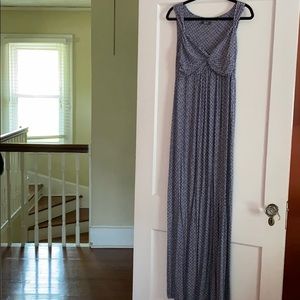 Blue/white tart maternity maxi dress